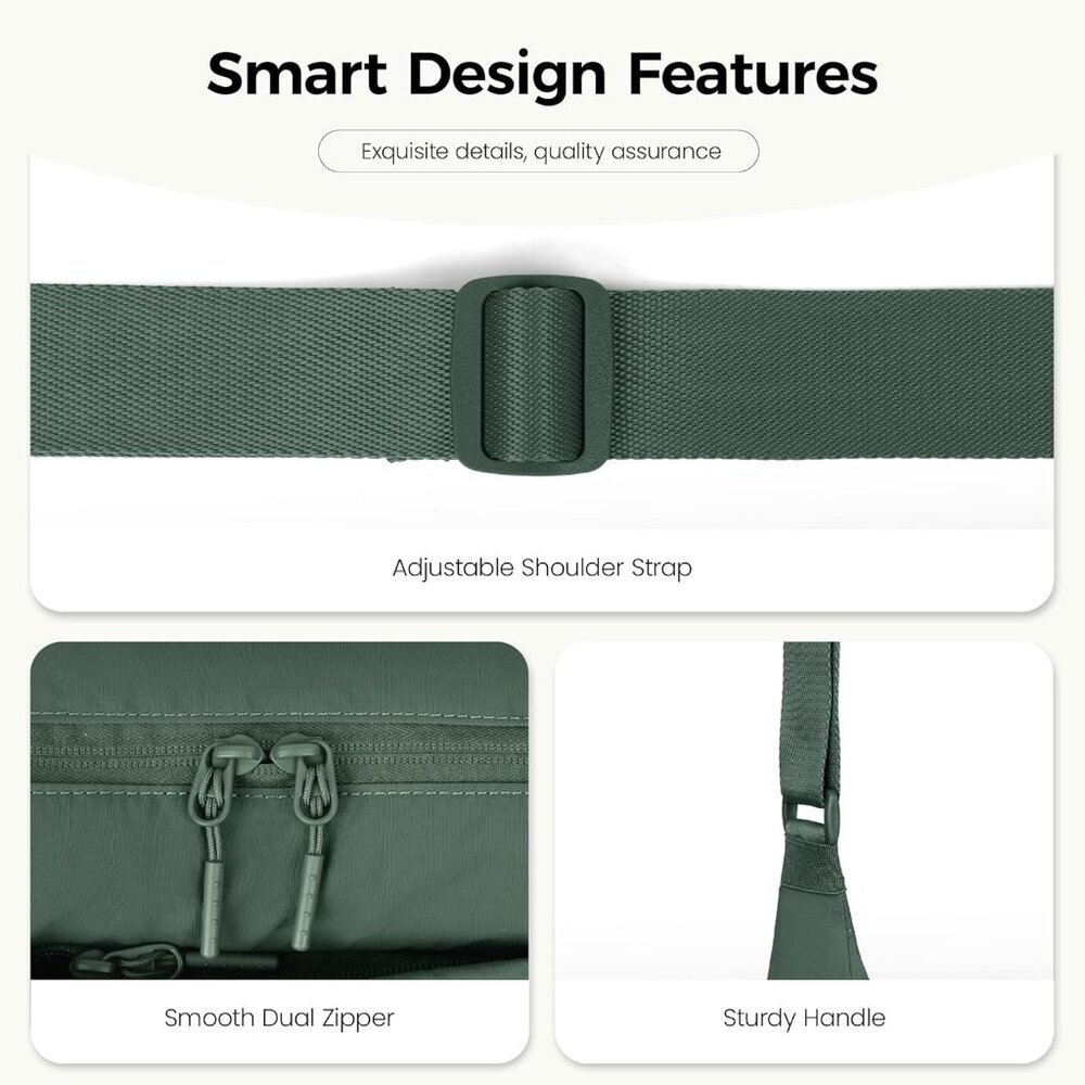 Adjustable Strap Nylon Dumpling Bag - Spacious & … - image 5